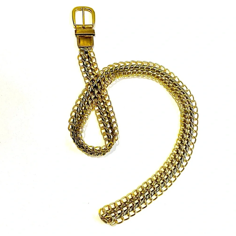 Metallic Gold Woven Belt